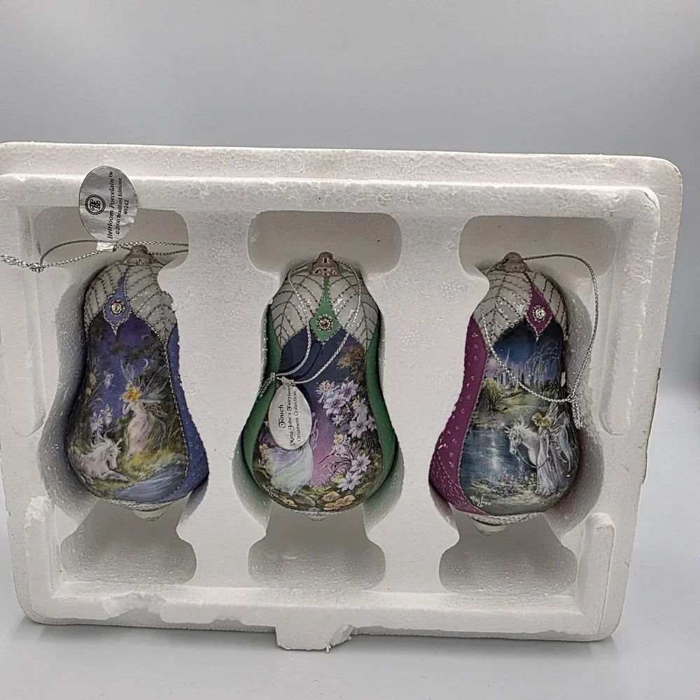 VTG 3 Bradford‎ Edition 2000 Mimi Jobe's Fairyland Porcelain Ornaments 89240